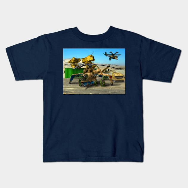 Thorntail Attack Helicopter Kids T-Shirt by Oswald's Oddities